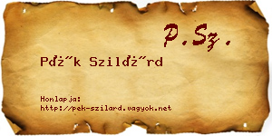 Pék Szilárd névjegykártya