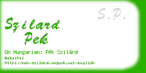 szilard pek business card