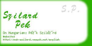 szilard pek business card